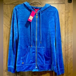 NWT Lilly Pulitzer Latina Zip Up Hoodie - Indigo Breeze - Size L